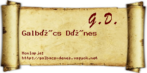 Galbács Dénes névjegykártya
