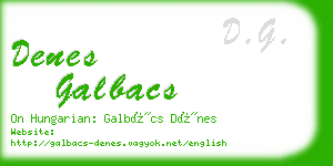 denes galbacs business card